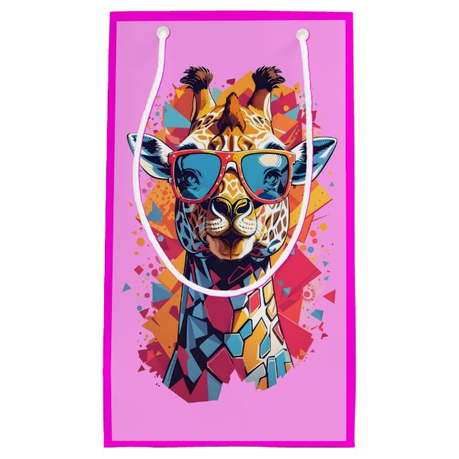 Graffiti Style Giraffe Portrait-58567 Small Gift Bag (Front)