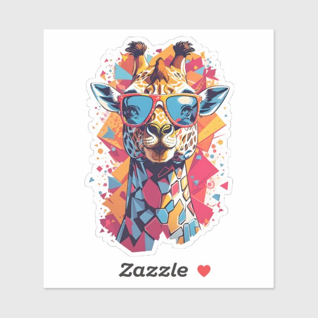 Graffiti Style Giraffe Portrait-58567 Sticker (Sheet)