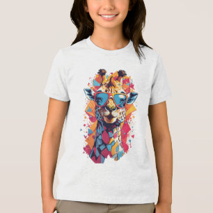 Graffiti Style Giraffe Portrait-58567 Tri-Blend Shirt