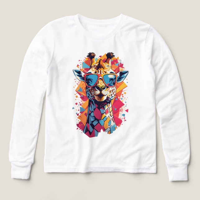 Graffiti Style Giraffe Portrait-58567 Tri-Blend Shirts (Design Front)