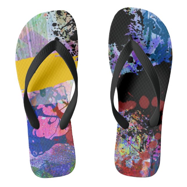 Graffiti Style High Top Shoes Flip Flops (Footbed)