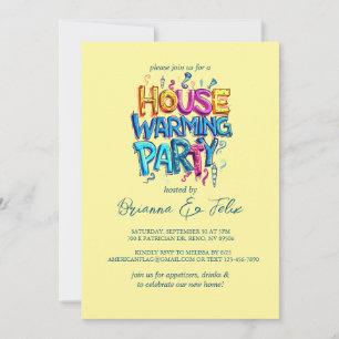 Graffiti Style House Chic Warming Party Invitation