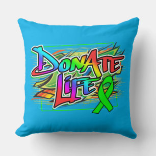 Graffiti Style Organ Donation Awareness Throw Pillow