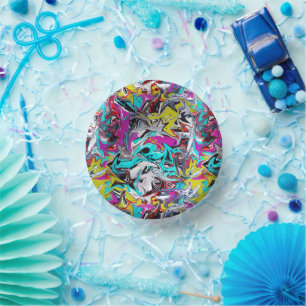 Graffiti style paper bowls