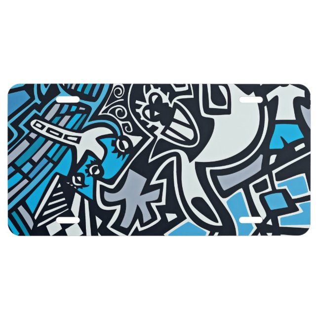Graffiti Style Pattern License Plate (Front)