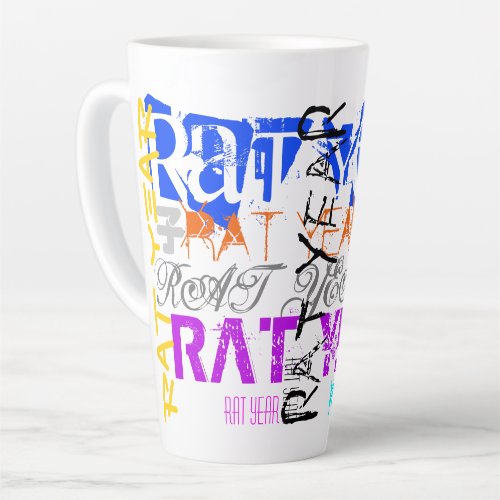 Graffiti style Rat Chinese Year Zodiac L Latte Mug