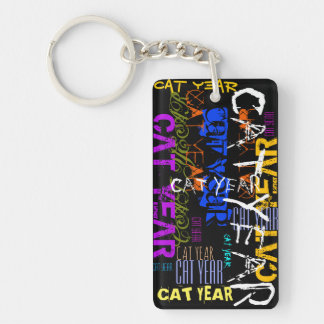 Graffiti style Repeating Cat Year 2023 Monogram K Keychain