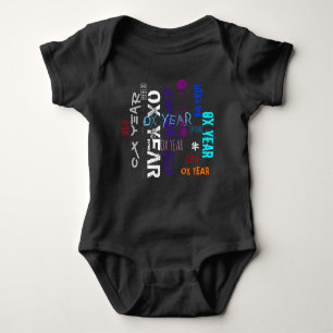 Graffiti style Repeating Ox Year 2021 Baby B BodyS Baby Bodysuit