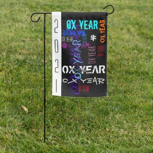 Graffiti style Repeating Ox Year 2021 personalized Garden Flag