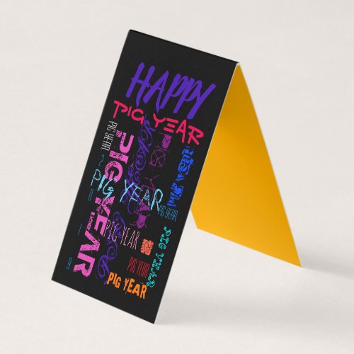 Graffiti style Repeating Pig Year 2019 Folded Card