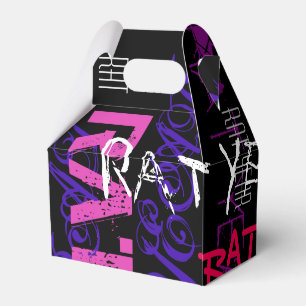 Graffiti style Repeating Rat Year 2020 Gable FB Favor Boxes