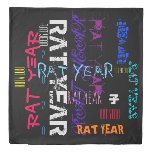 Graffiti style Repeating Rat Year Zodiac Birthday Duvet Cover