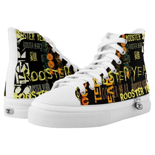 Graffiti style Repeating Rooster Year 2029 HTS High_Top Sneakers