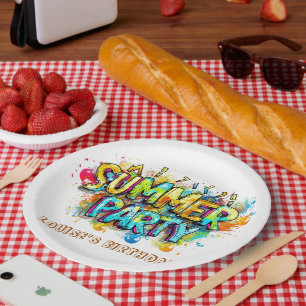 Graffiti Style Summer Party  Paper Plates