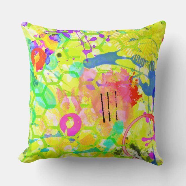 Graffiti Summer Throw Pillow (Front)