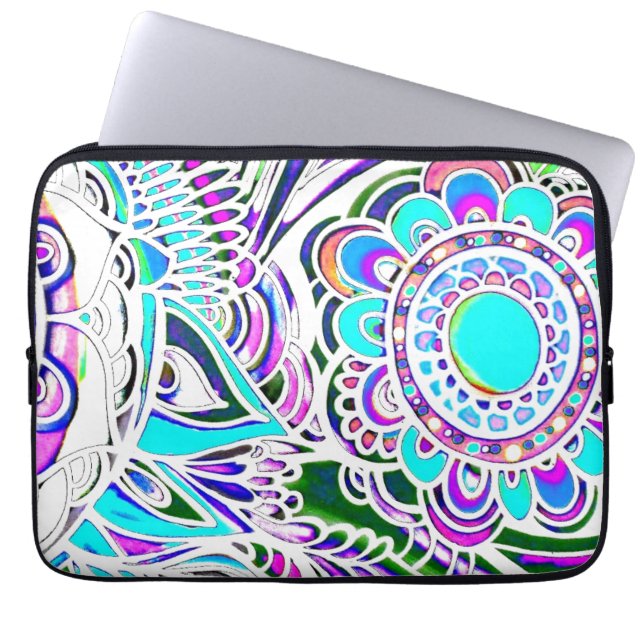 Graffiti Sun Burst Water Resistant Laptop Sleeve (Front)