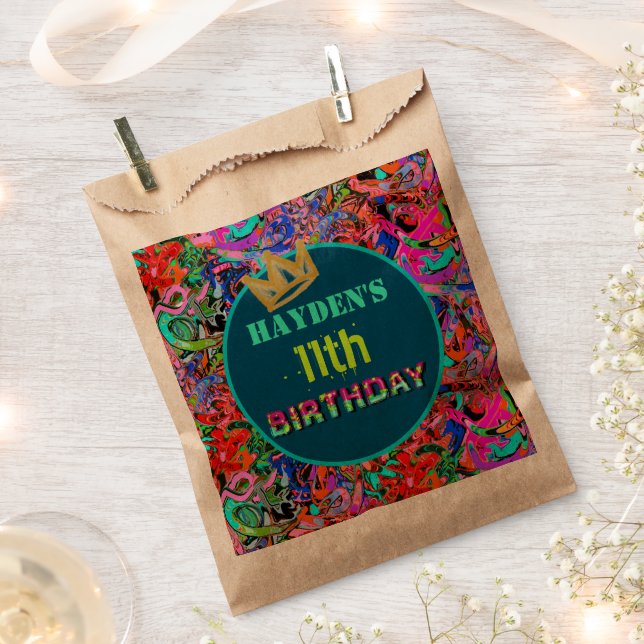 Graffiti theme birthday  favor bag (Clipped)