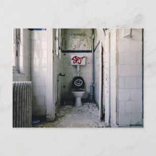 Graffiti Themed, Graffiti Spraypainted On A Toilet Postcard