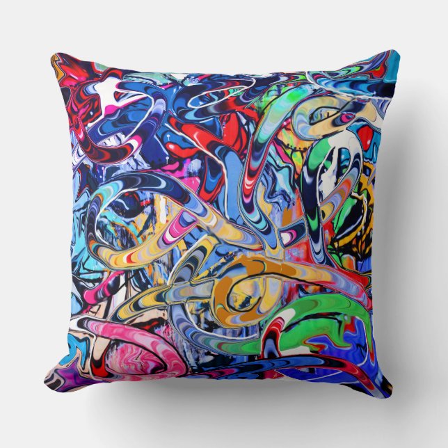 Graffiti Throw Pillow (Front)