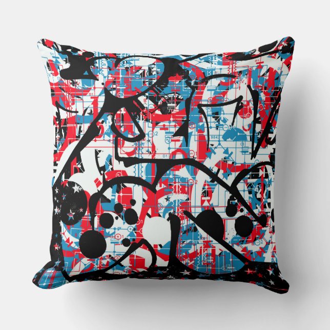 Graffiti Throw Pillow (Front)