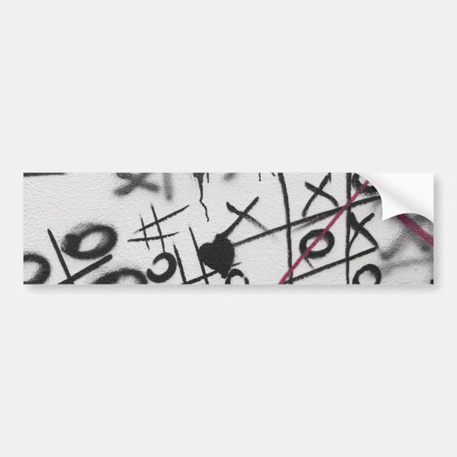 Graffiti Tic Tac Toe Bumper Sticker (Front)