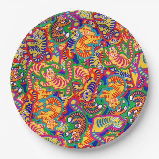 Graffiti Tiger Memphis Global Village Coffehouse Paper Plates