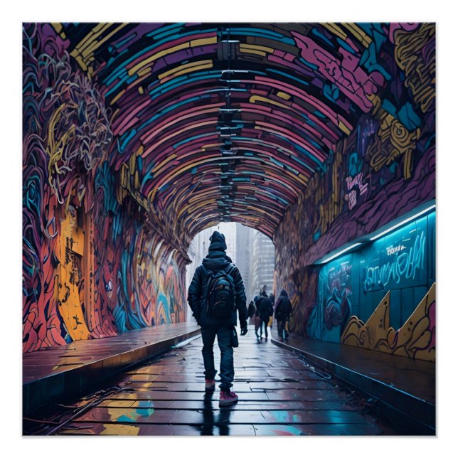 Graffiti Tunnel Of Art Poster (Front)