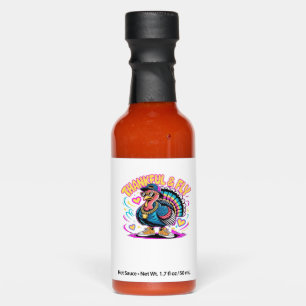 Graffiti Turkey Vibes � Thankful & Fly Cartoon Art Hot Sauces