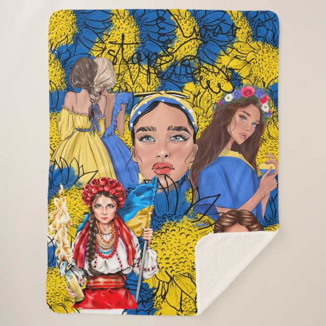 Graffiti Ukraine Stop War Support   Sherpa Blanket (Front)