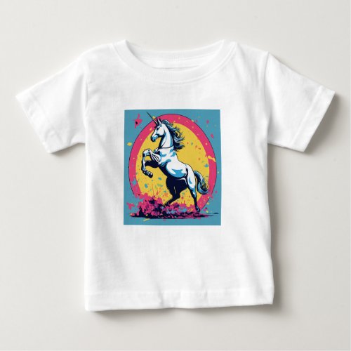 Graffiti Unicorn T_Pose A Banksy TributeT_shirt Baby T_Shirt