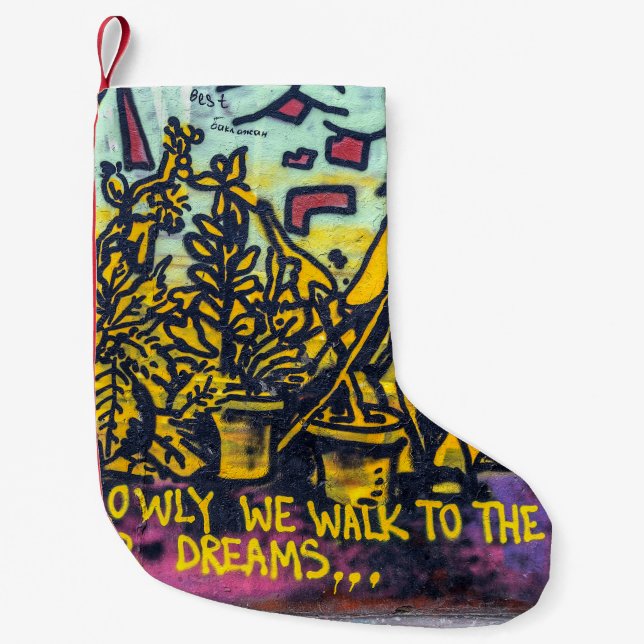 Graffiti Urban Street Art Abstract Small Christmas Stocking (Front)