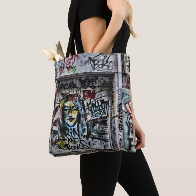 Graffiti Urban Street Cool Grunge Modern Unique Tote Bag (Close Up)