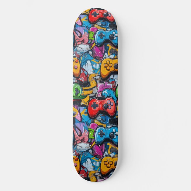 Graffiti Video Game Cool Designed Skateboard (Front)