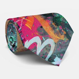 Graffiti Wall and Spray Paint Splatter Tie