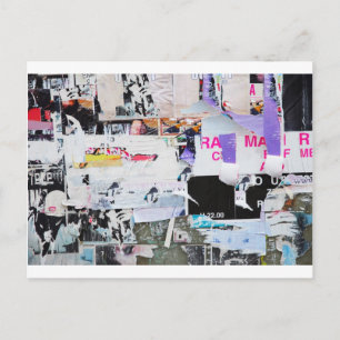Graffiti Wall Banksy Style Torn Paper Postcard