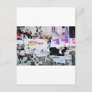Graffiti Wall Banksy Style Torn Paper Postcard