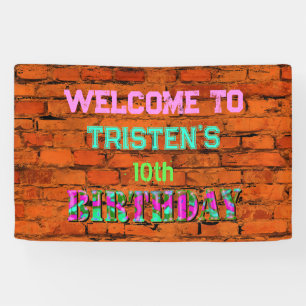 Graffiti wall birthday banner