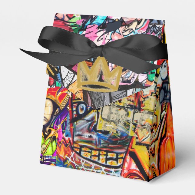 Graffiti wall collage  favor boxes (Front Side)