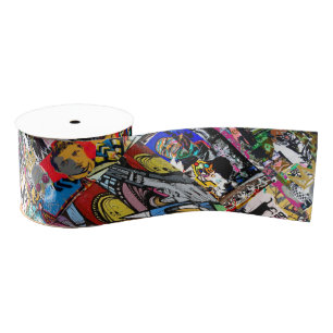 Graffiti wall collage  grosgrain ribbon