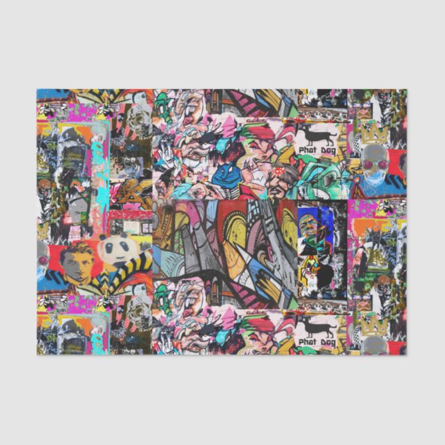 Graffiti wall collage  tissue paper (Front)