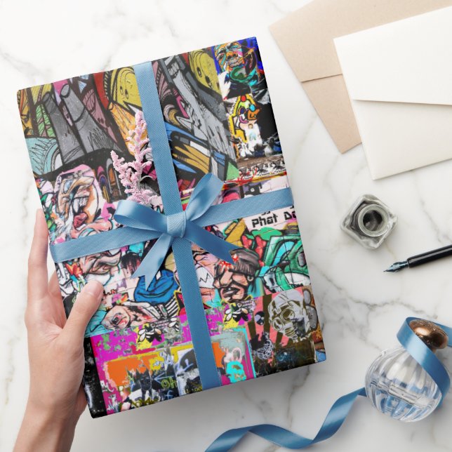 Graffiti wall collage  wrapping paper (Gifting)