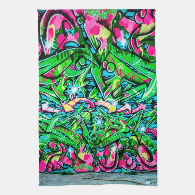 Graffiti Wall Kitchen Towel (Vertical)