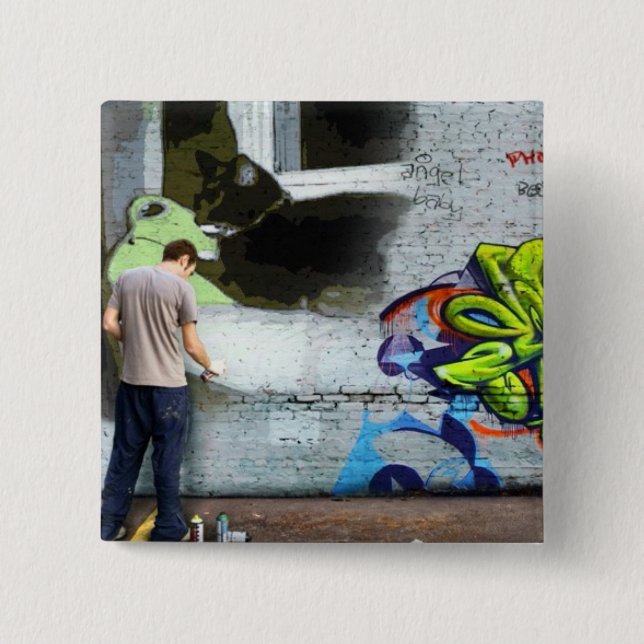 Graffiti Wall Lucy Button (Front)
