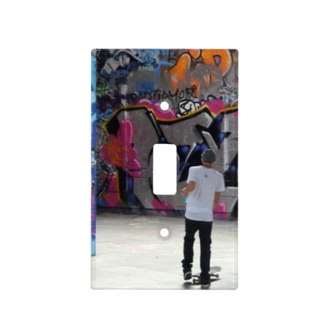 Graffiti Wall, Skateboard, Light Switch Plate (Front)