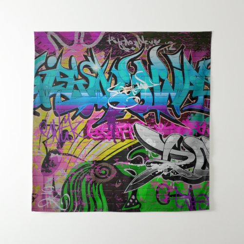 Graffiti wall urban artgraffitiartwallgrafitig tapestry