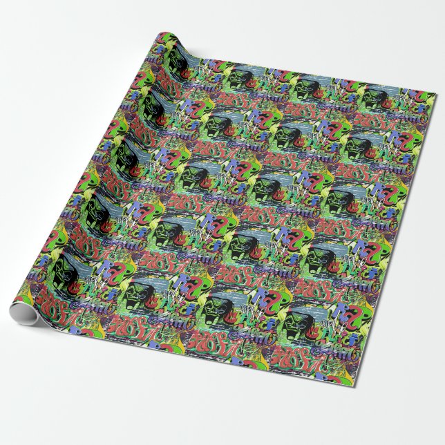Graffiti Wall: Urban Hip Hop Wrapping Paper (Unrolled)