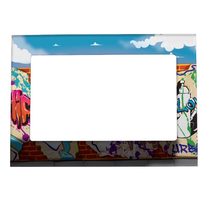 Graffiti Wall with Sports Car Shadow Magnetic Frames