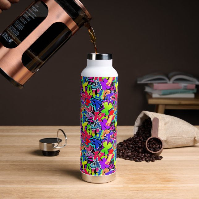 Graffiti Water Bottle (Coffee)
