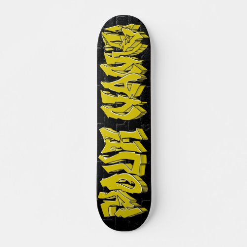 GRAFFITI WILDSTYLE GOLD CUSTOM SKATEBOARD