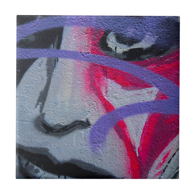 Graffiti woman ceramic tile (Front)